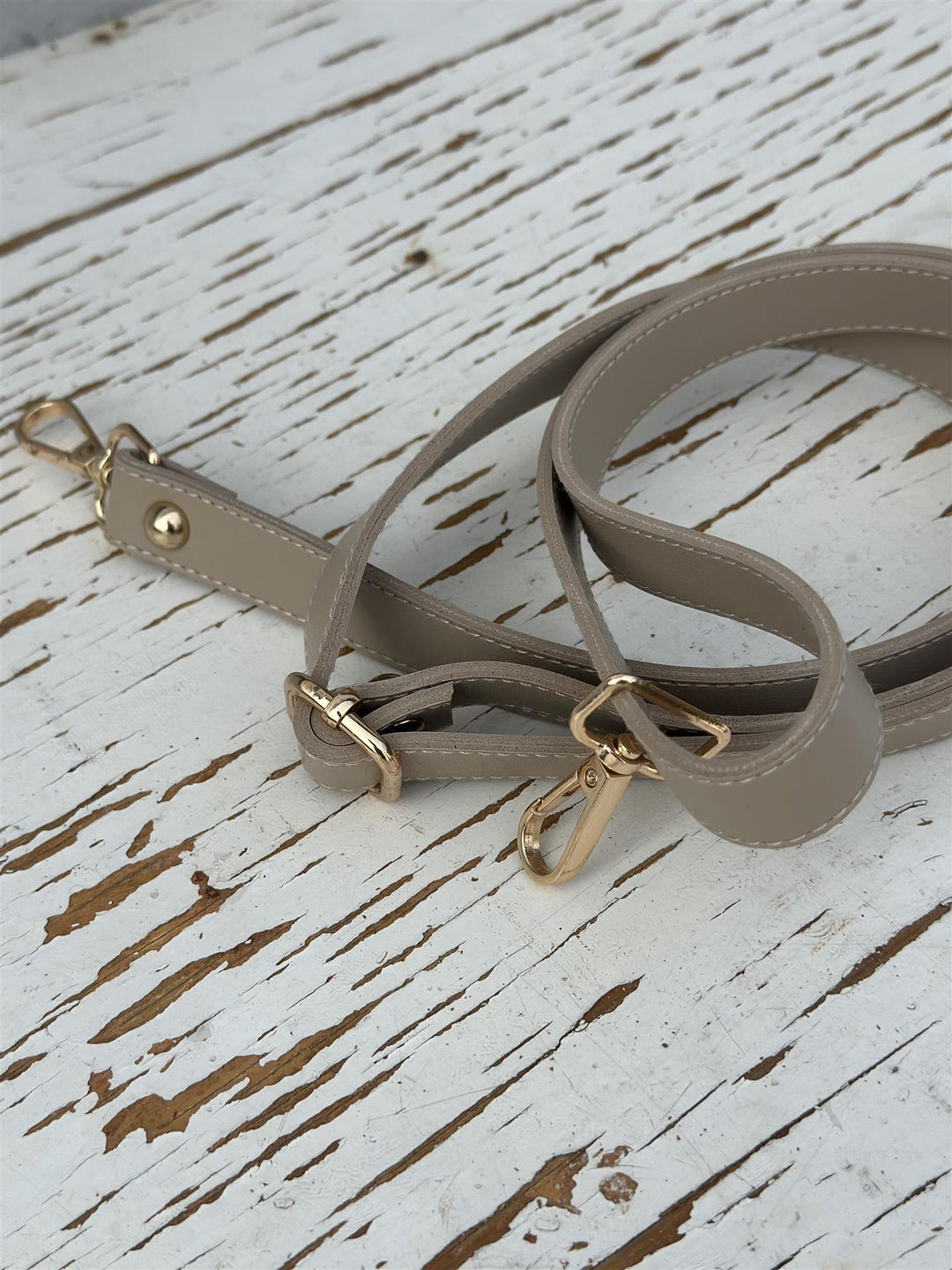 Skulderreim i Skinn Taupe