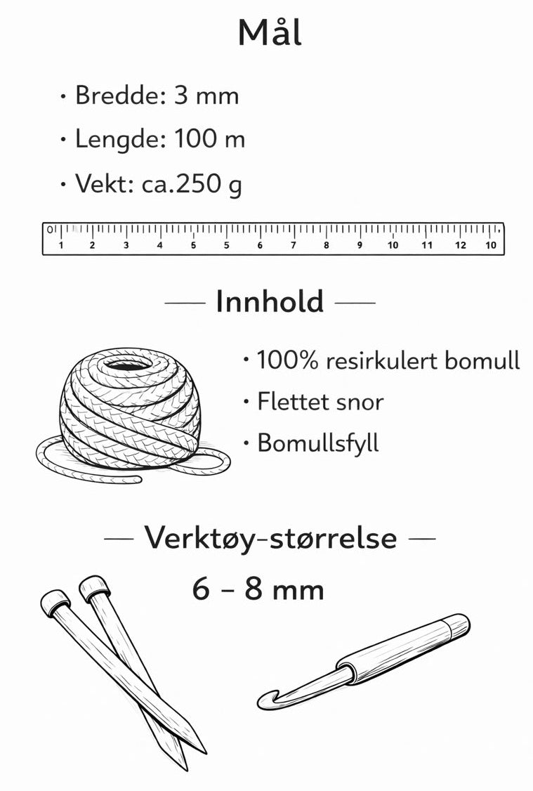 Junior 3mm Braided Cord Tyggis