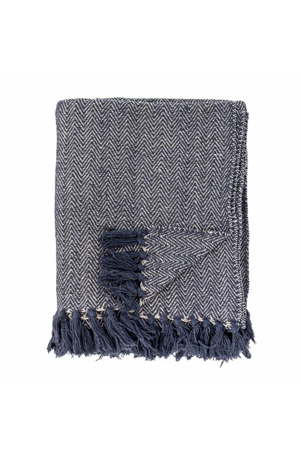 Herringbone Pledd 160x30cm Blå