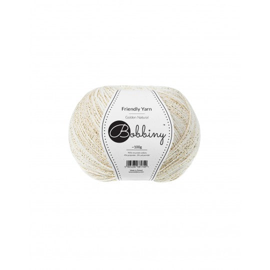 Friendly Yarn 100% Bomull Glitter Natural