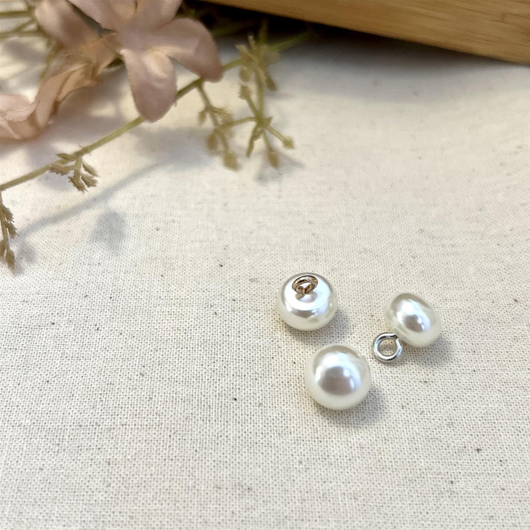 Luksusperle med hempe 10mm Hvit