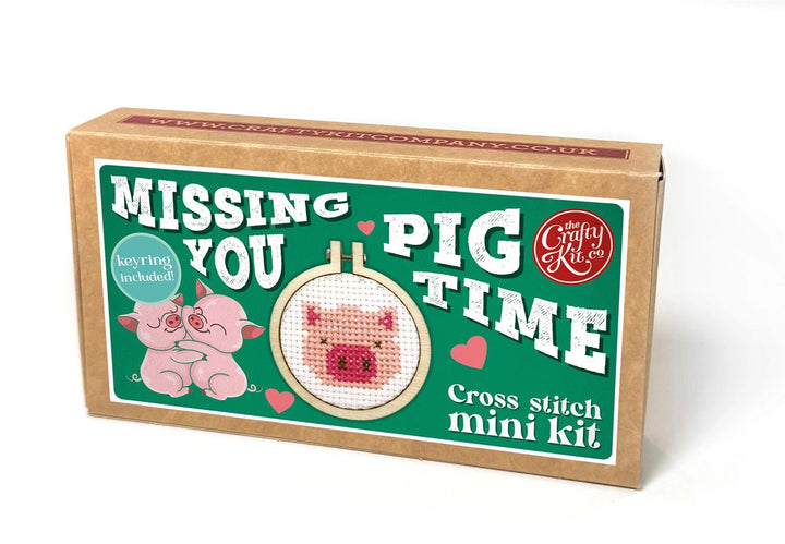 Mini Broderingskit Missing You Pig Time