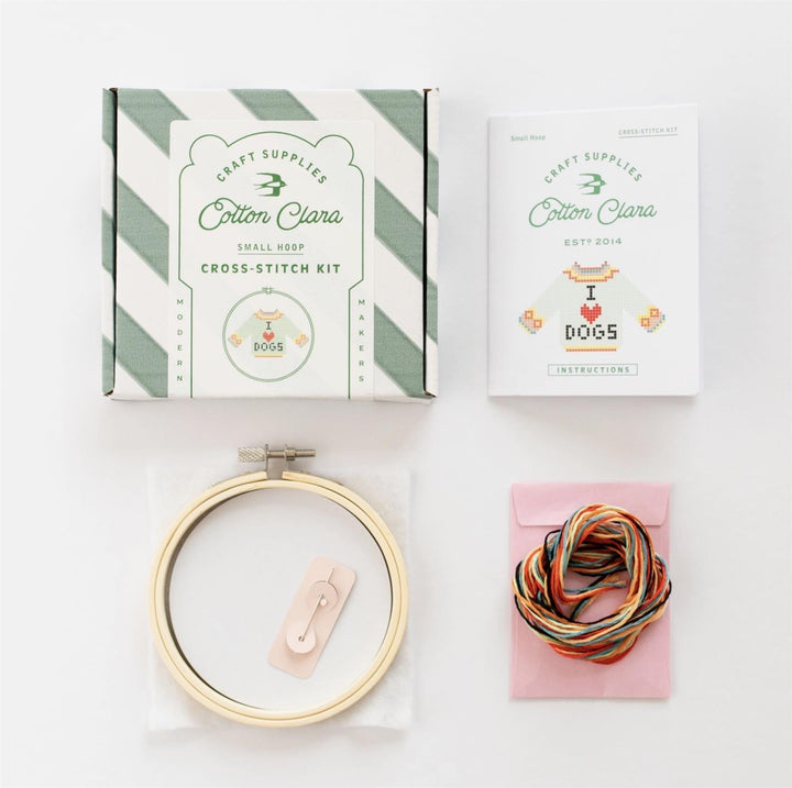 Cross Stitch Kit I Love Dogs