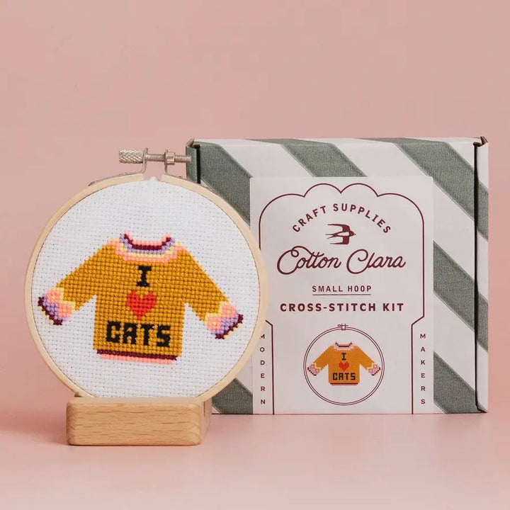 Cross Stitch Kit I Love Cats
