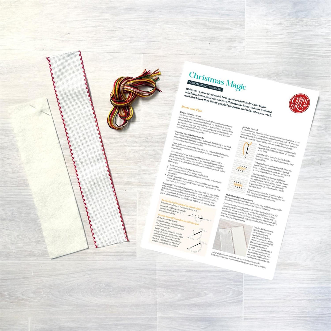 Broderingskit Bokmerke Christmas Magic