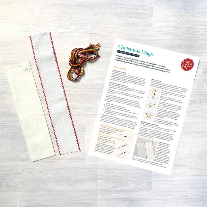Broderingskit Bokmerke Christmas Magic