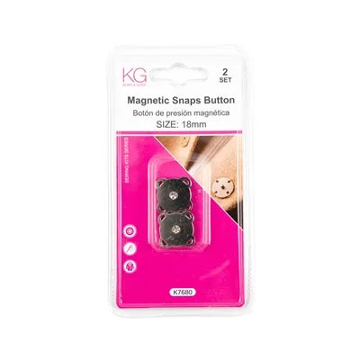 2pk Magnetisk Knapp 18mm Sølv
