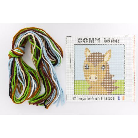 Broderingskit Barn Hest