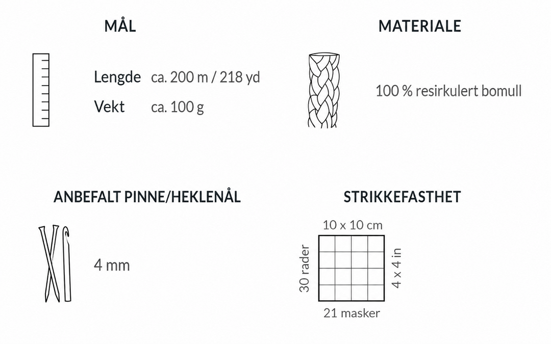 Friendly Yarn 100% Bomull Stål