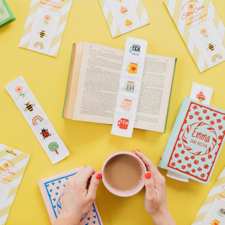 Cross Stitch Bookmark Kit - Tea/Mugs