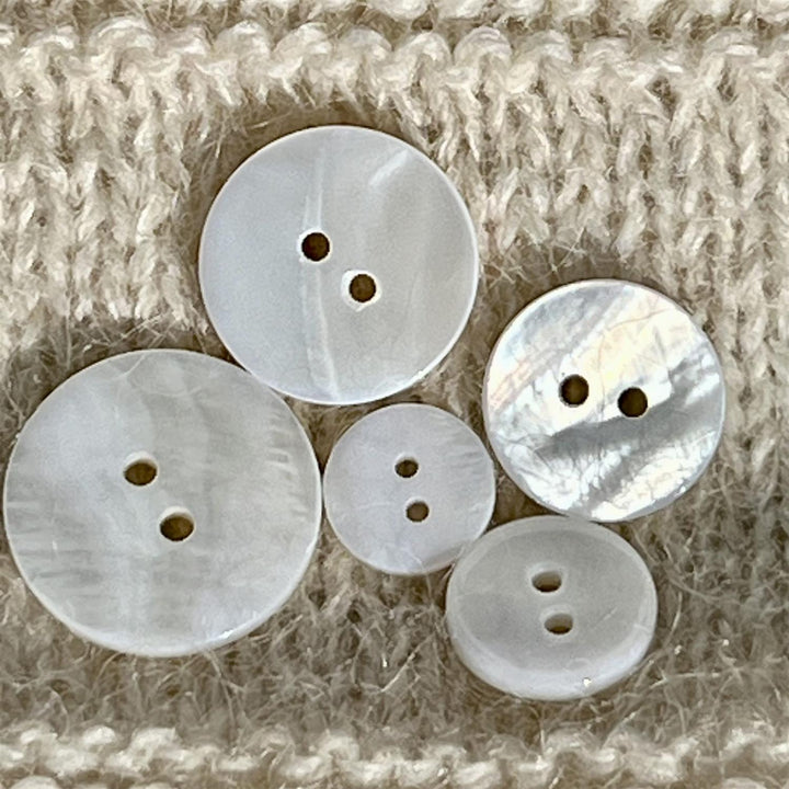 Perlemorknapp 18mm Mild Hvit