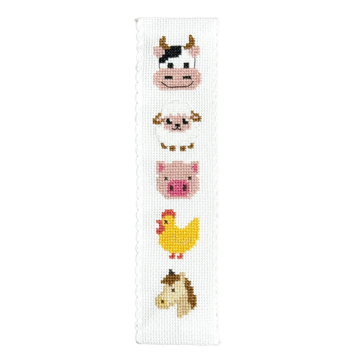 Broderingskit Bokmerke Farmyard Friends