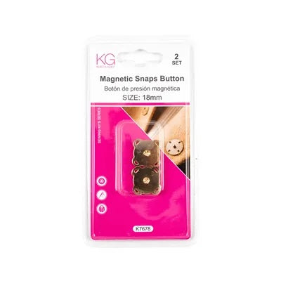 2pk Magnetisk Knapp 18mm Gull