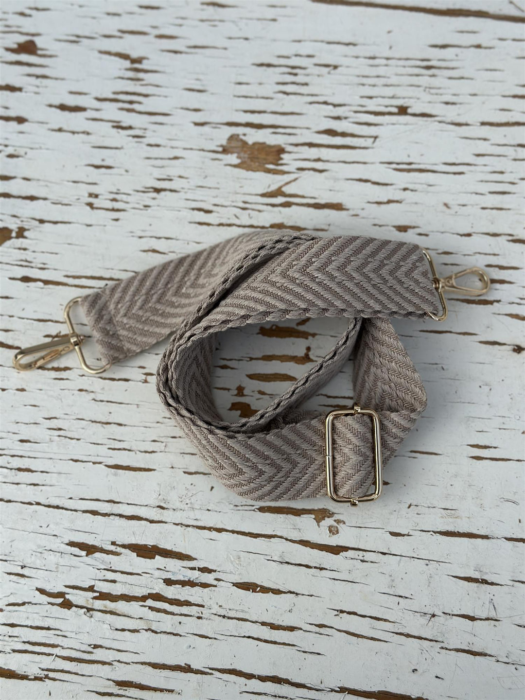 Skulderreim Herringbone Mørk Beige