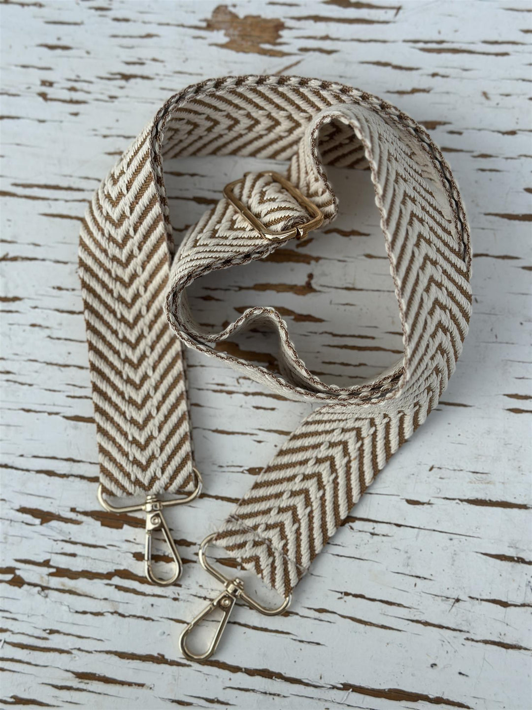 Skulderreim Herringbone Lysebrun